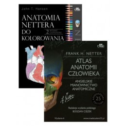 Netter Atlas anatomii człowieka (angielskie mianownictwo anatomiczne) + Anatomia Nettera do kolorowania